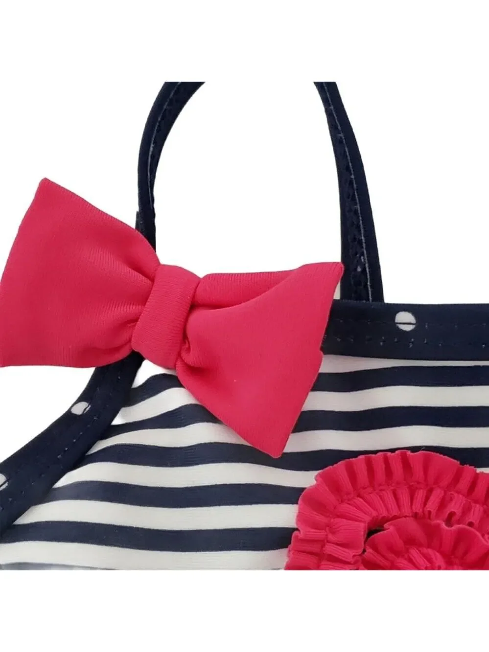 Little Me Navy Ruffle Swimsuit With Red Heart 18 M  NWT